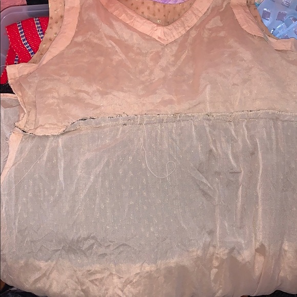 OOAK Handmade Embellished Metallic Boho Tier Dress - Picture 9 of 10